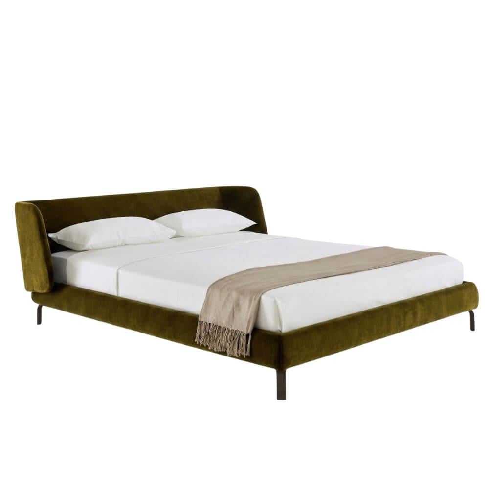 Ligne Roset Desdemone Low Headboard Khaki Bed