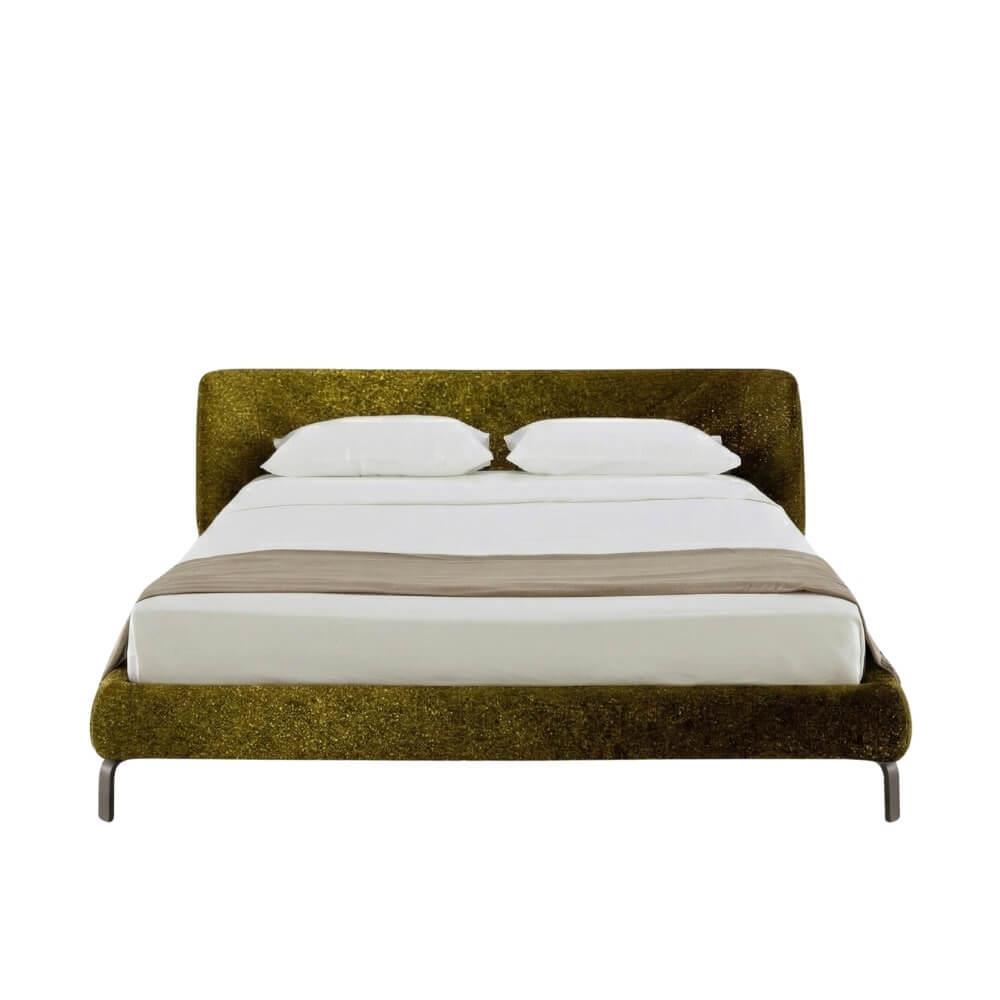 Ligne Roset Desdemone Low Headboard Khaki Bed