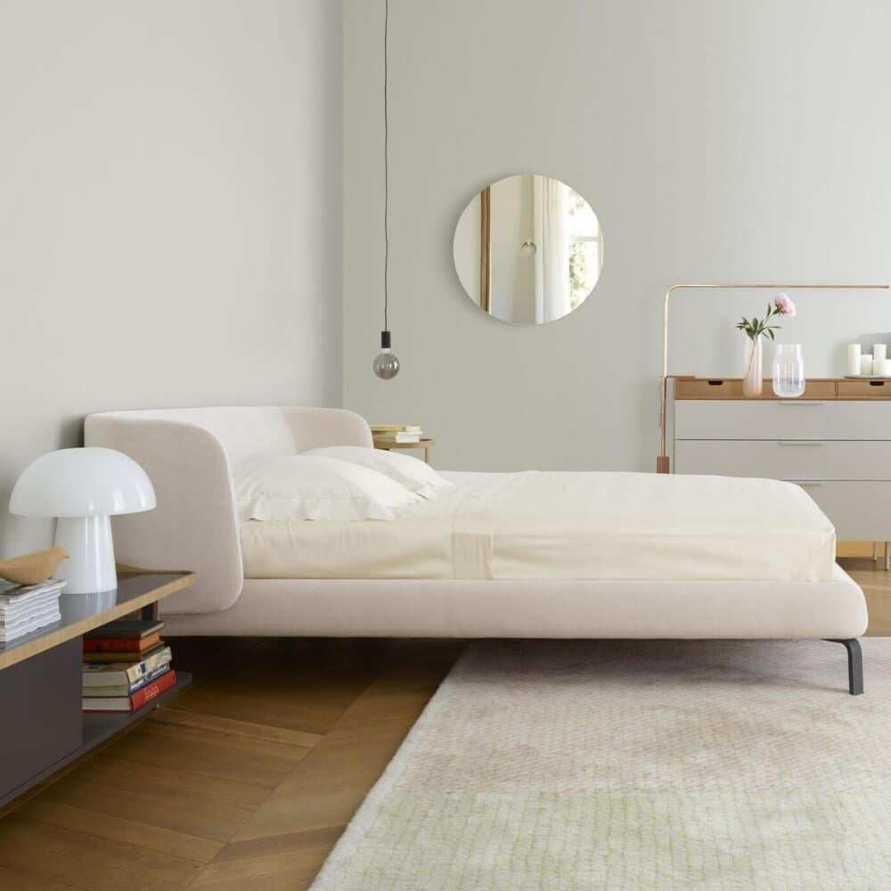 Ligne Roset Desdemone Low Headboard Khaki Bed