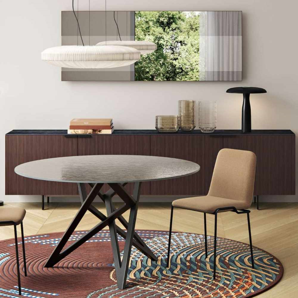 Ligne Roset Selvans 4-Door Dark Walnut Sideboard