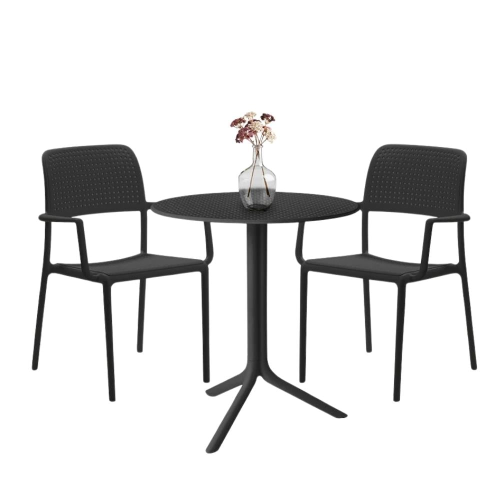 Nardi Bora Step Anthracite Armchair Table Set