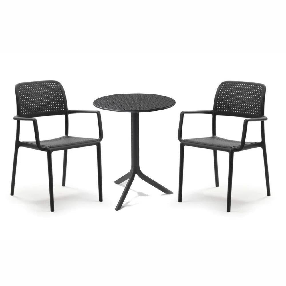 Nardi Bora Step Anthracite Armchair Table Set