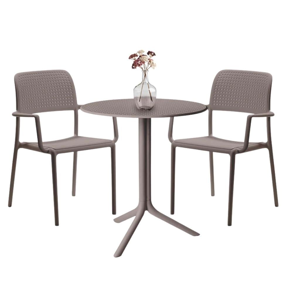 Nardi Bora Step Tortora Armchair Table Set