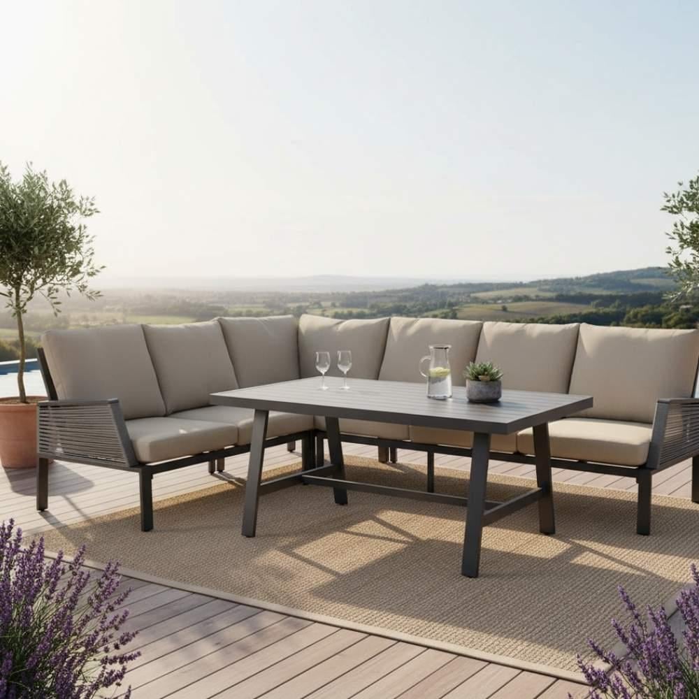 Nuu Garden Kuta Anthracite Corner Sofa Set