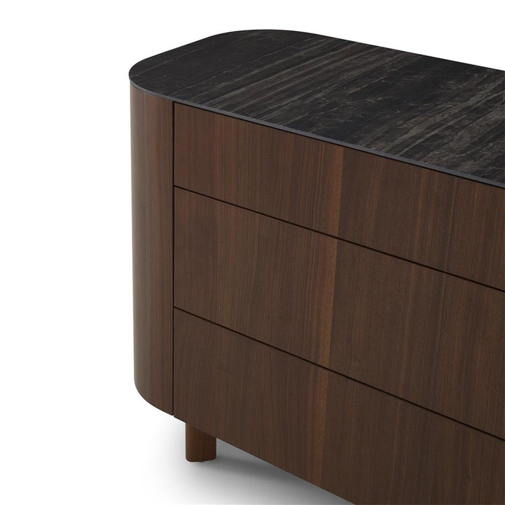 Ligne Roset Parabol Dark Walnut Chest of Drawers