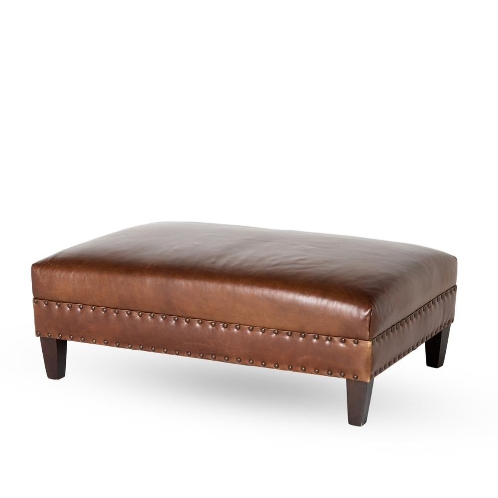 Bernhardt Rancho Brown Leather Ottoman