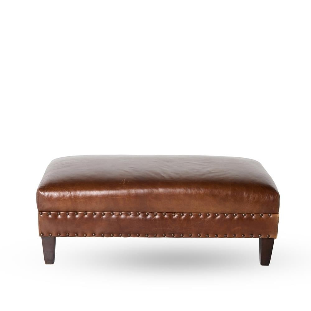 Bernhardt Rancho Brown Leather Ottoman