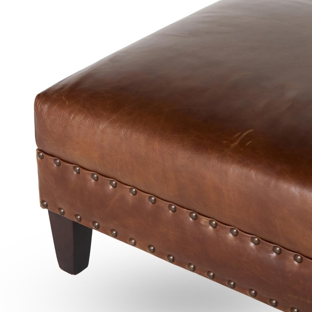 Bernhardt Rancho Brown Leather Ottoman
