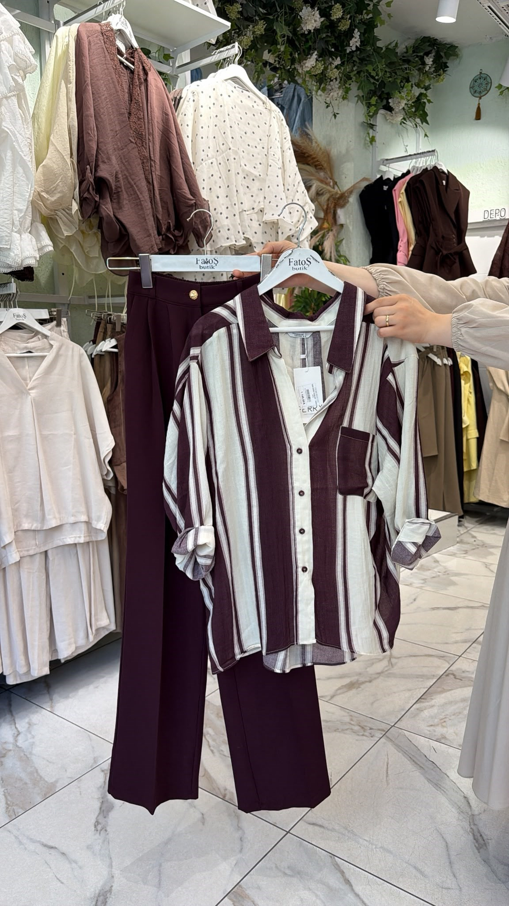 Çizgili Oversize Gömlek