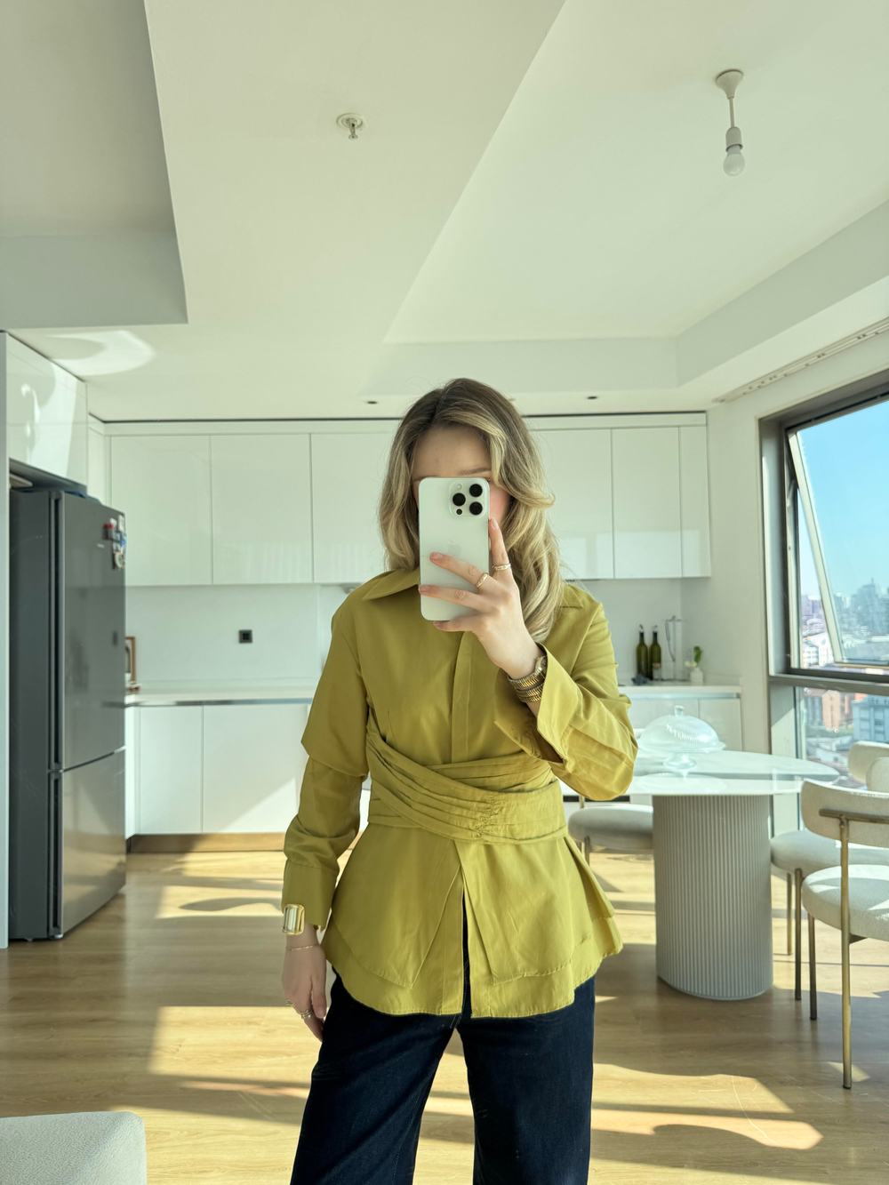 Korse Detaylı Gömlek Yeşil