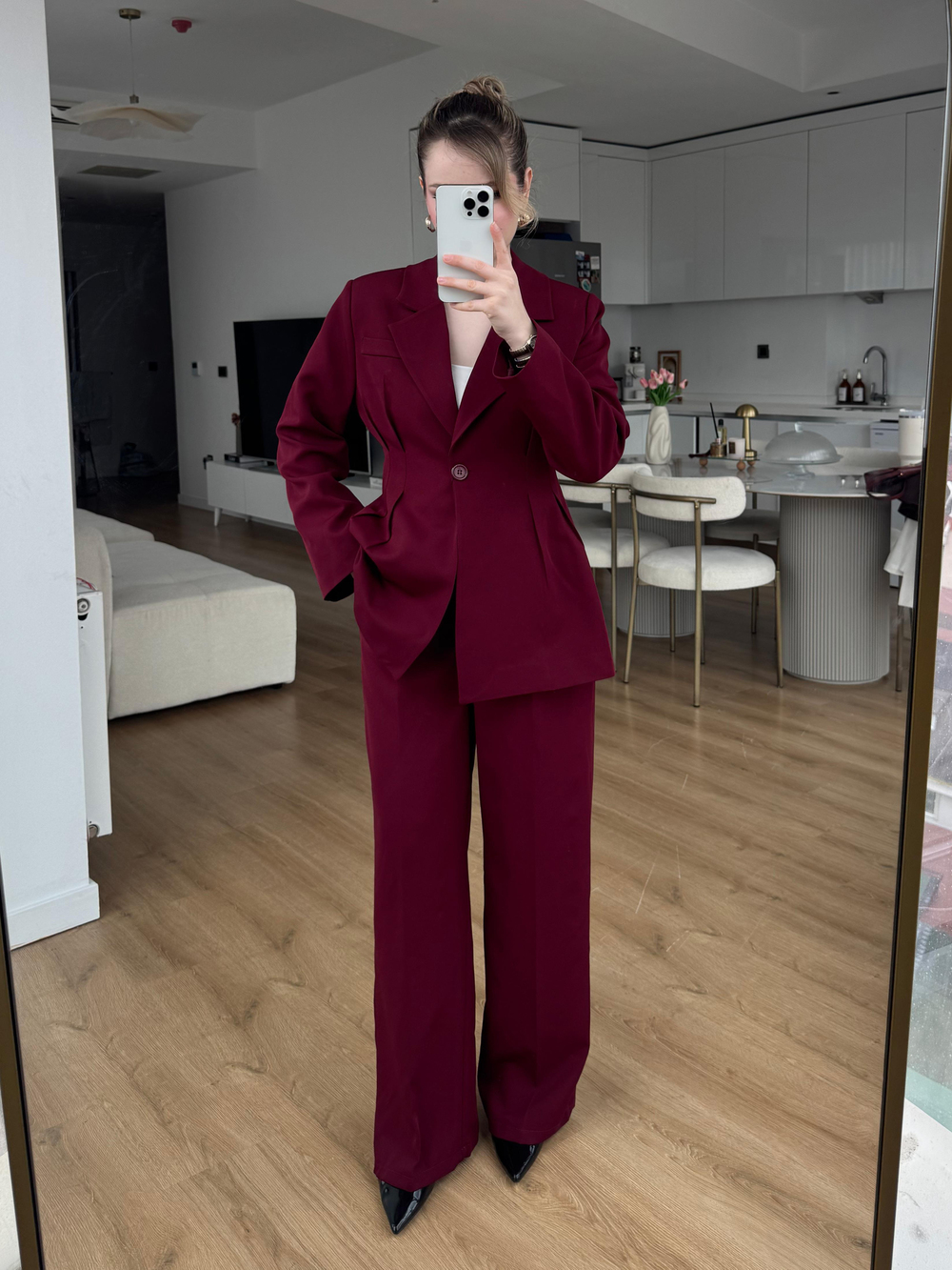 Pensli Double Takım Bordo