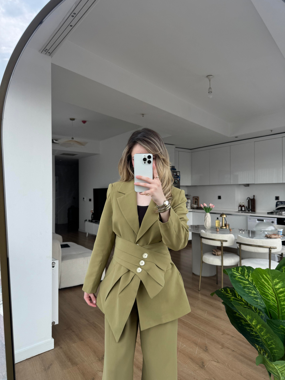 Premium Ceket Takım Yağ Yeşili