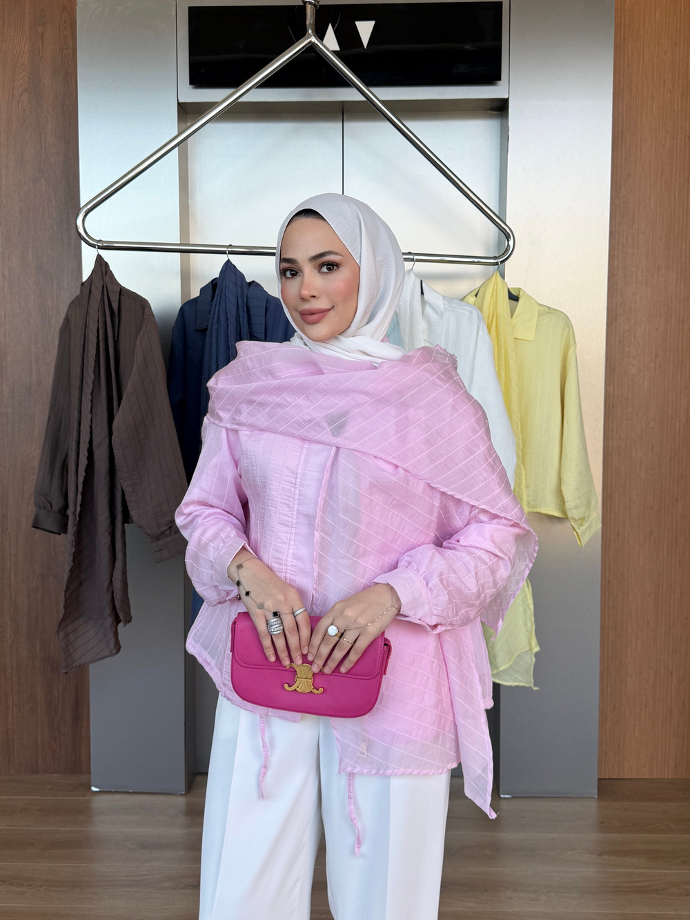 Şallı Ceket Pembe