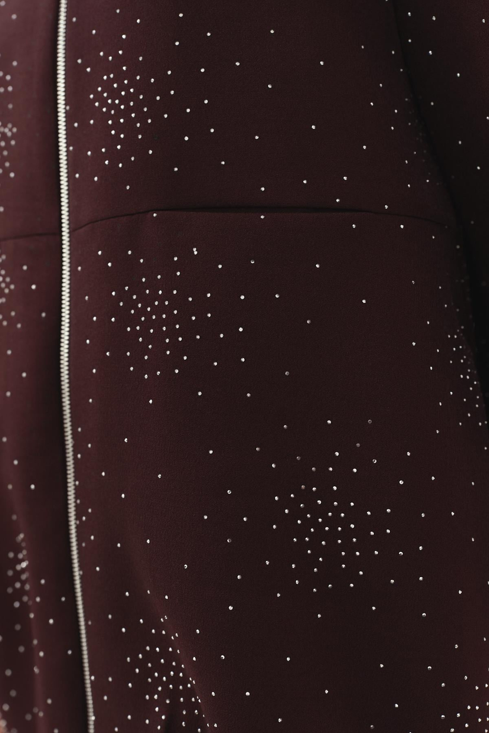 Taşlı Fermuarlı Pantolon Takım Bordo