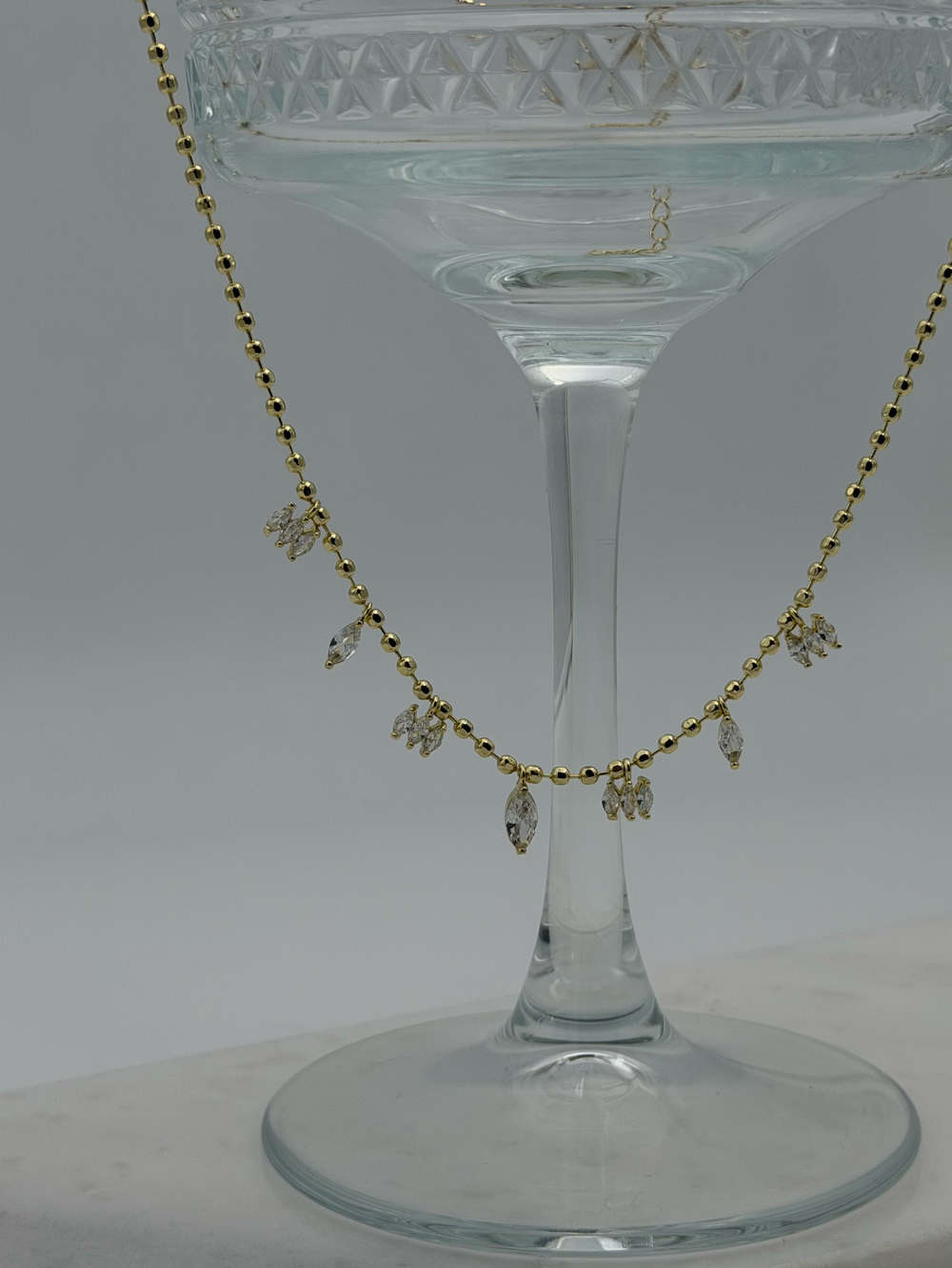 14K VIP Marquise Karo Model Zirkon Taşlı Kolye