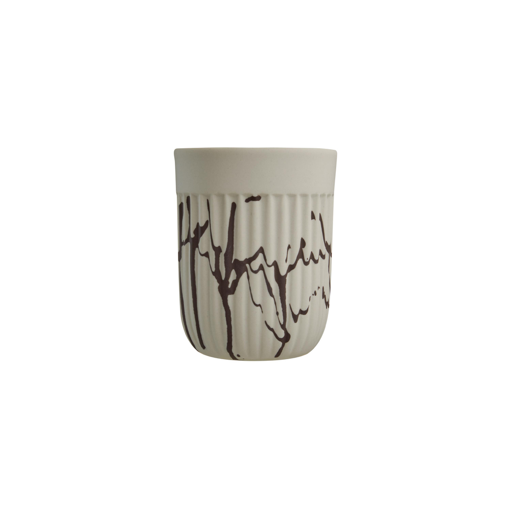 Love Edward Double Espresso Cup / White - Brown