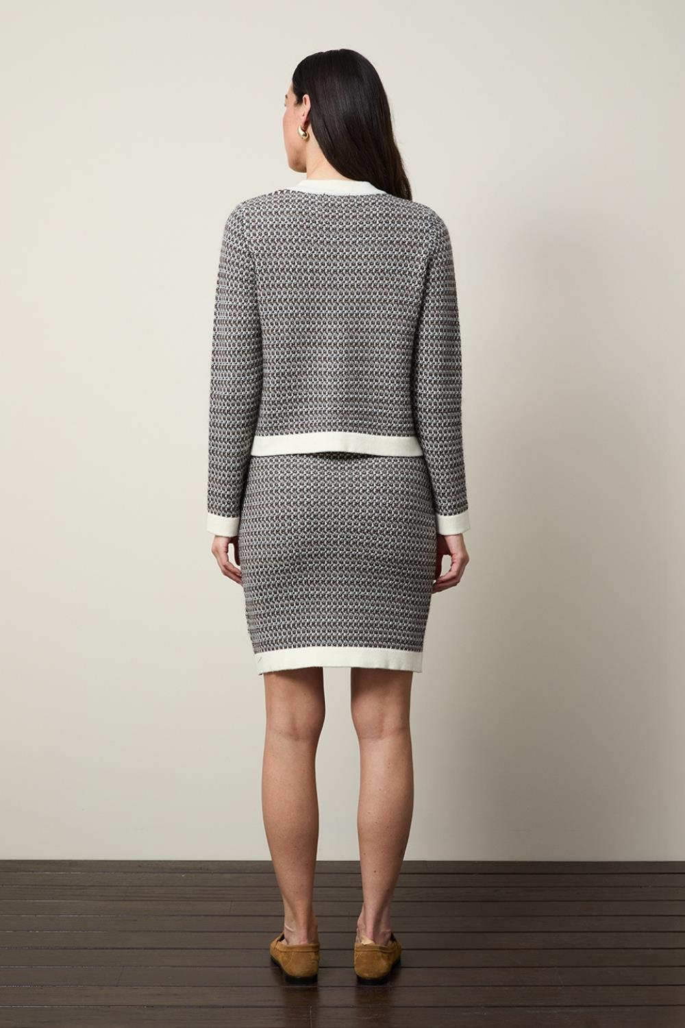 Cashmere Blend Button-Detail Tweed Cardigan