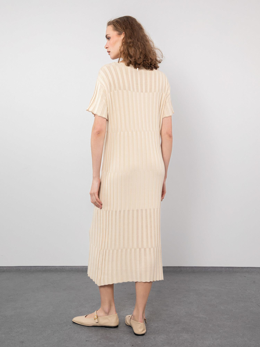 Ribbed Knit Midi Dress ELB9396KEMIKSARI