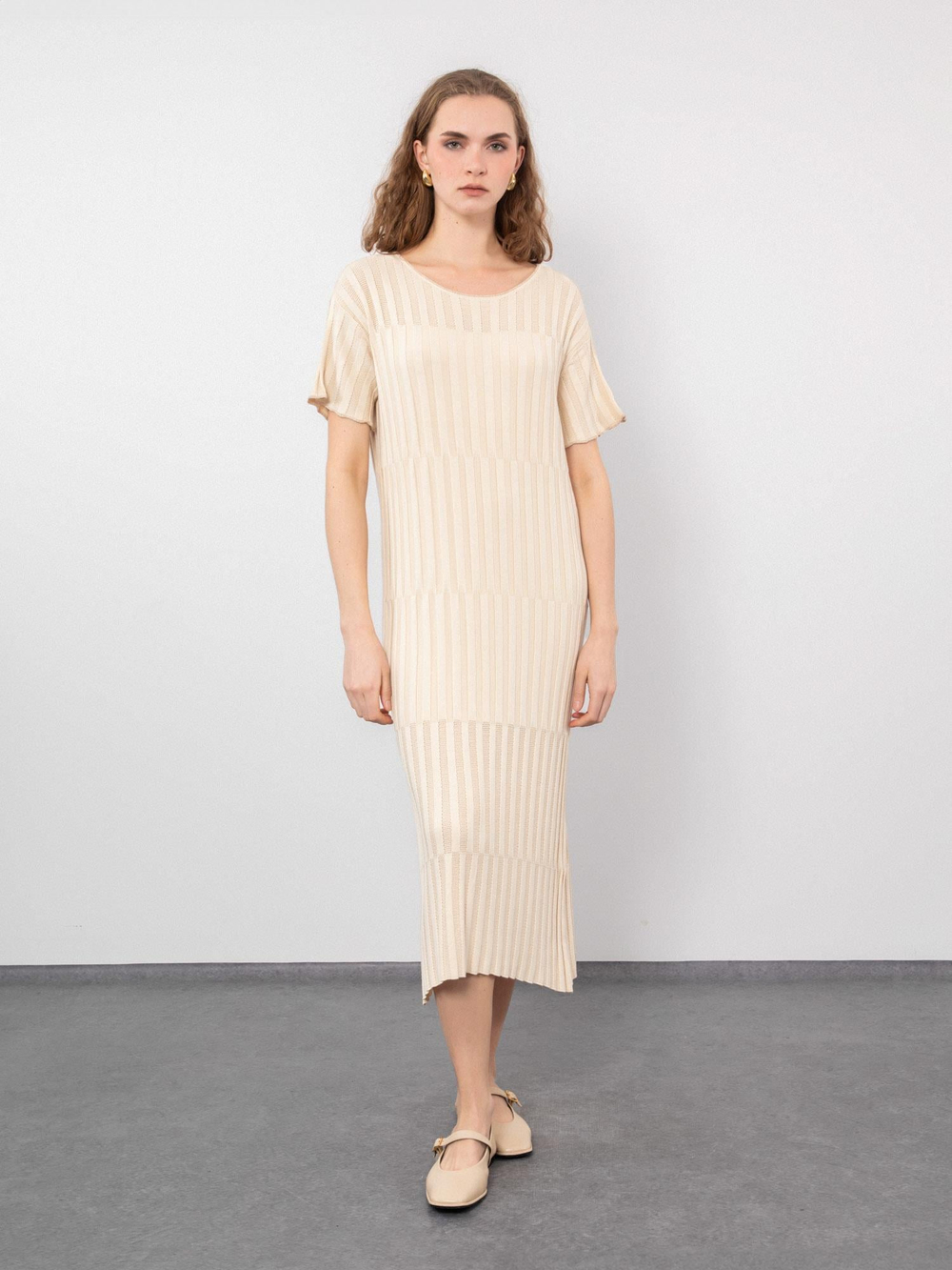 Ribbed Knit Midi Dress ELB9396KEMIKSARI