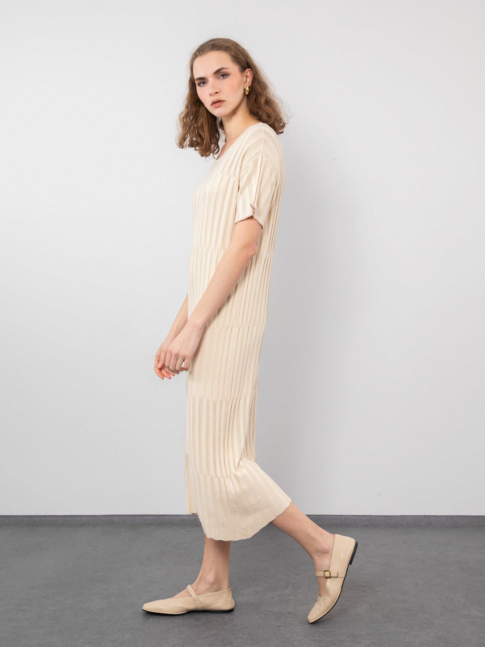Ribbed Knit Midi Dress ELB9396KEMIKSARI