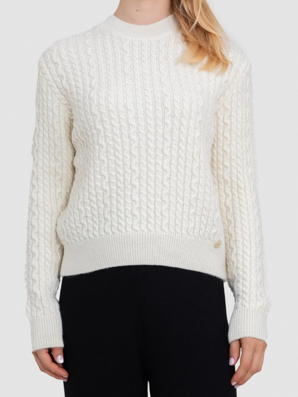 Alpaca Blend Cable-Knit Sweater KZK8158KEMIK