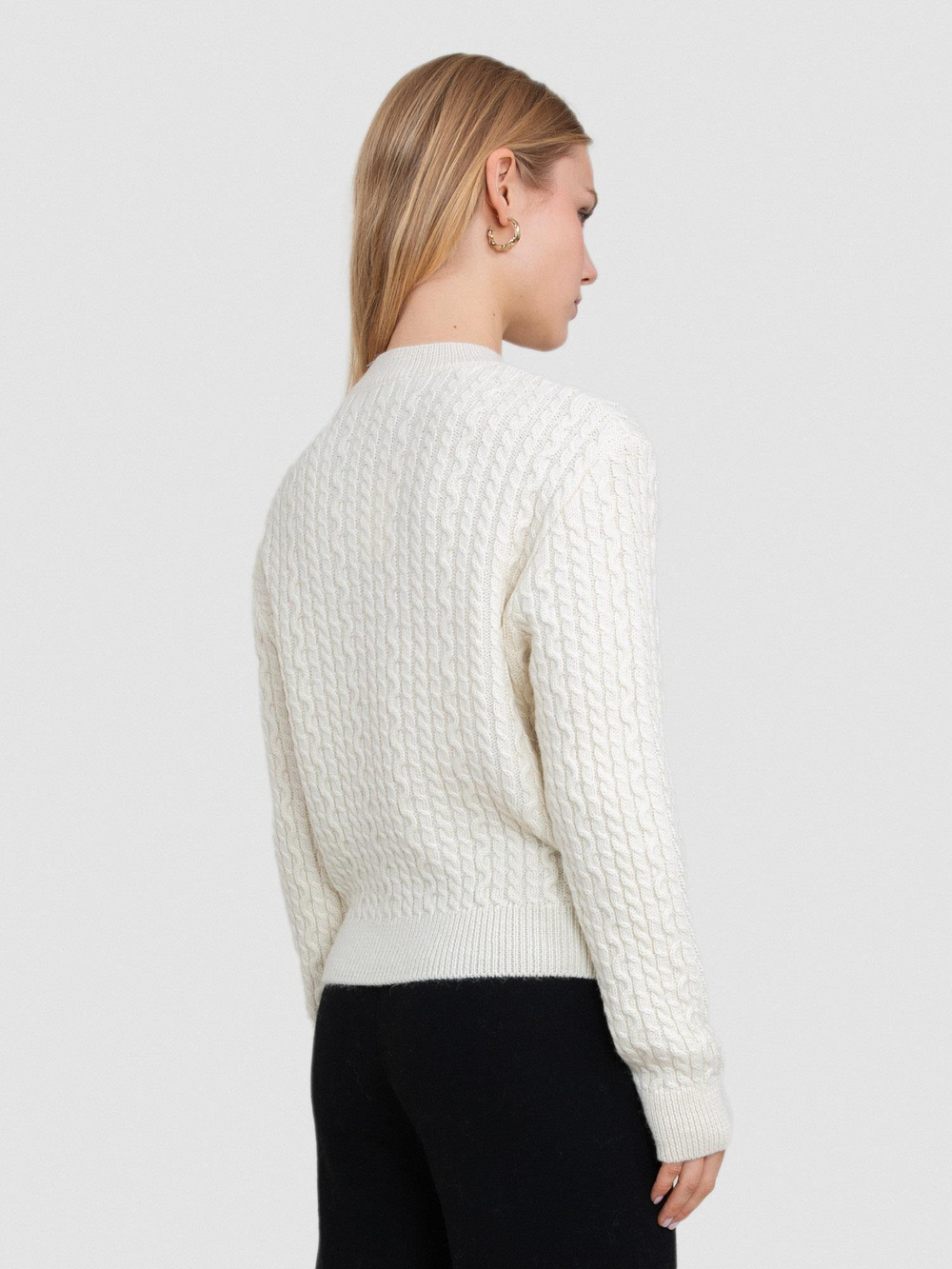Alpaca Blend Cable-Knit Sweater KZK8158KEMIK