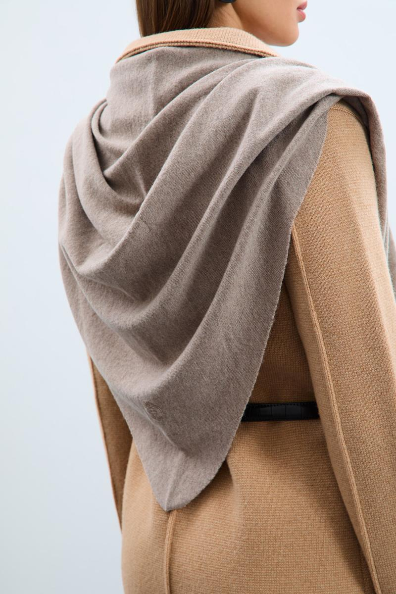 Cashmere and Wool Blend Knit Scarf AKS992KOYUMELANJ