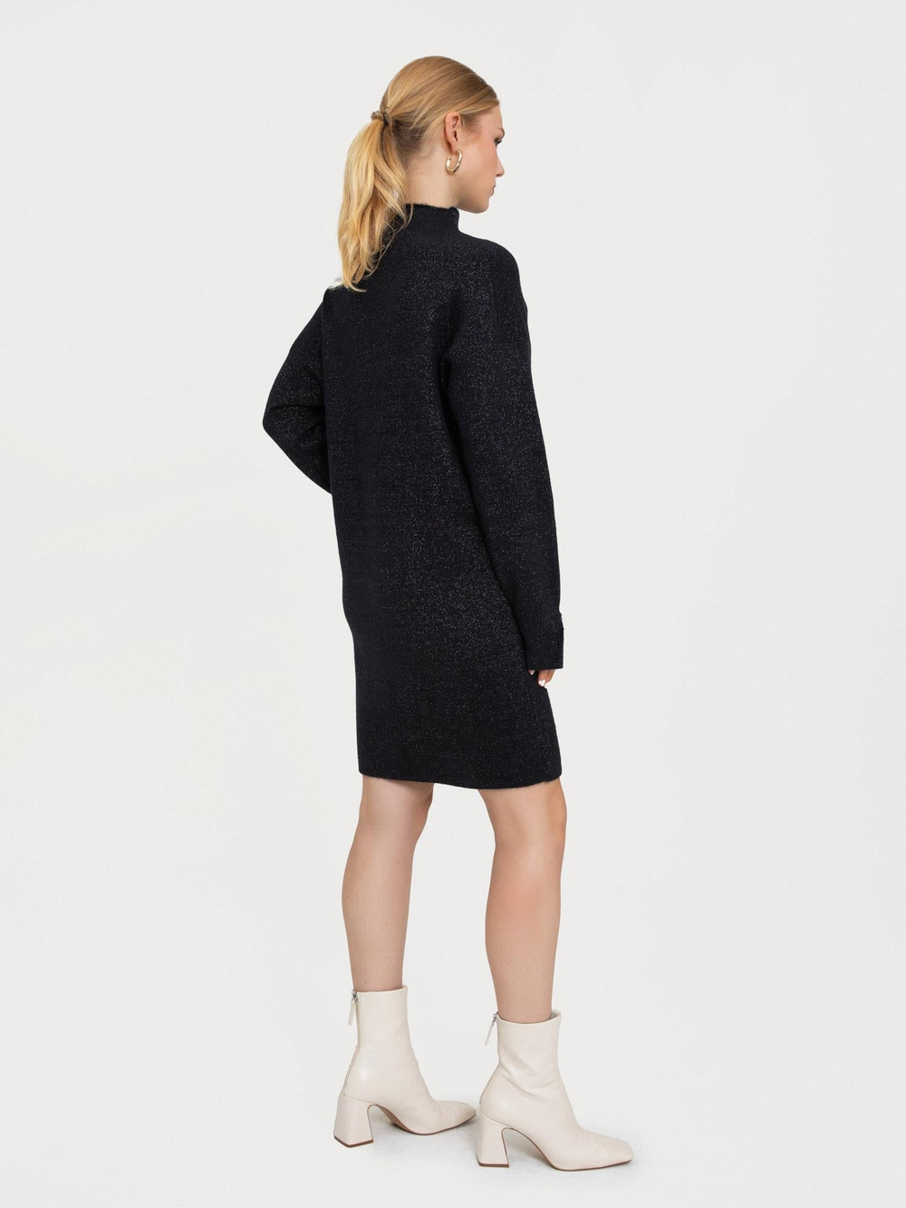 Organic Cotton and Lurex Dress ELB7496SIYAH