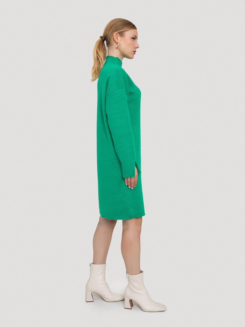 Organic Cotton and Lurex Dress ELB7496YESIL