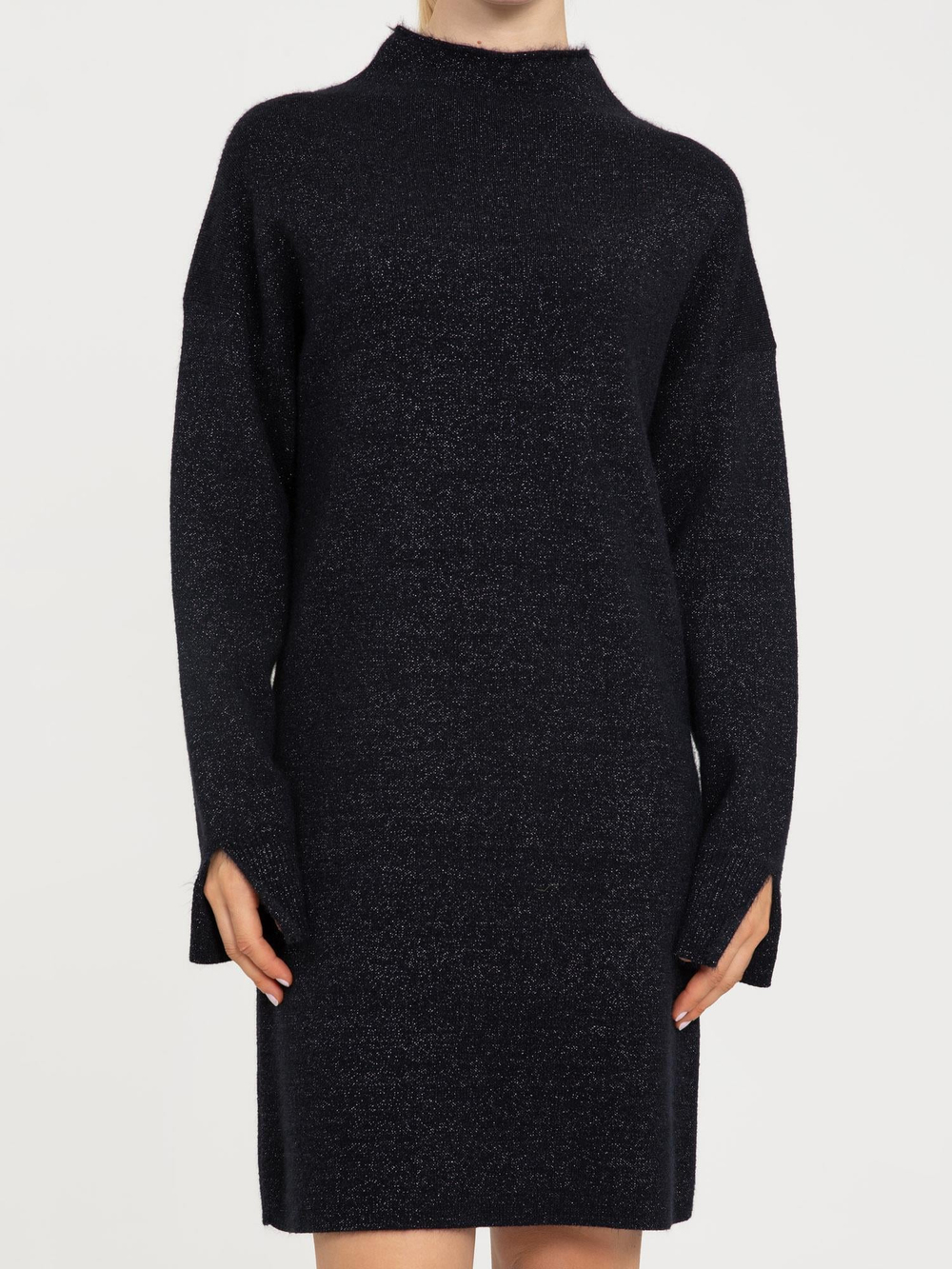 Organic Cotton and Lurex Dress ELB7496SIYAH