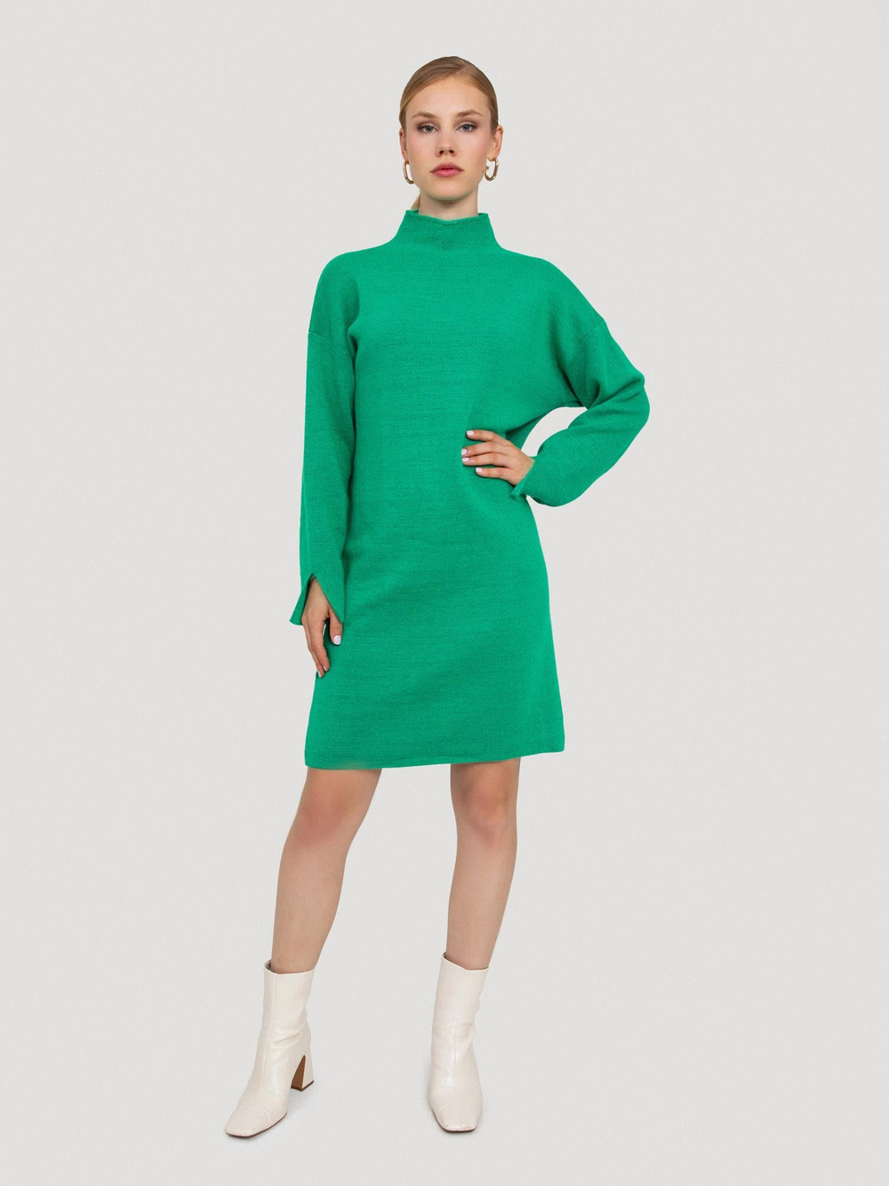 Organic Cotton and Lurex Dress ELB7496YESIL