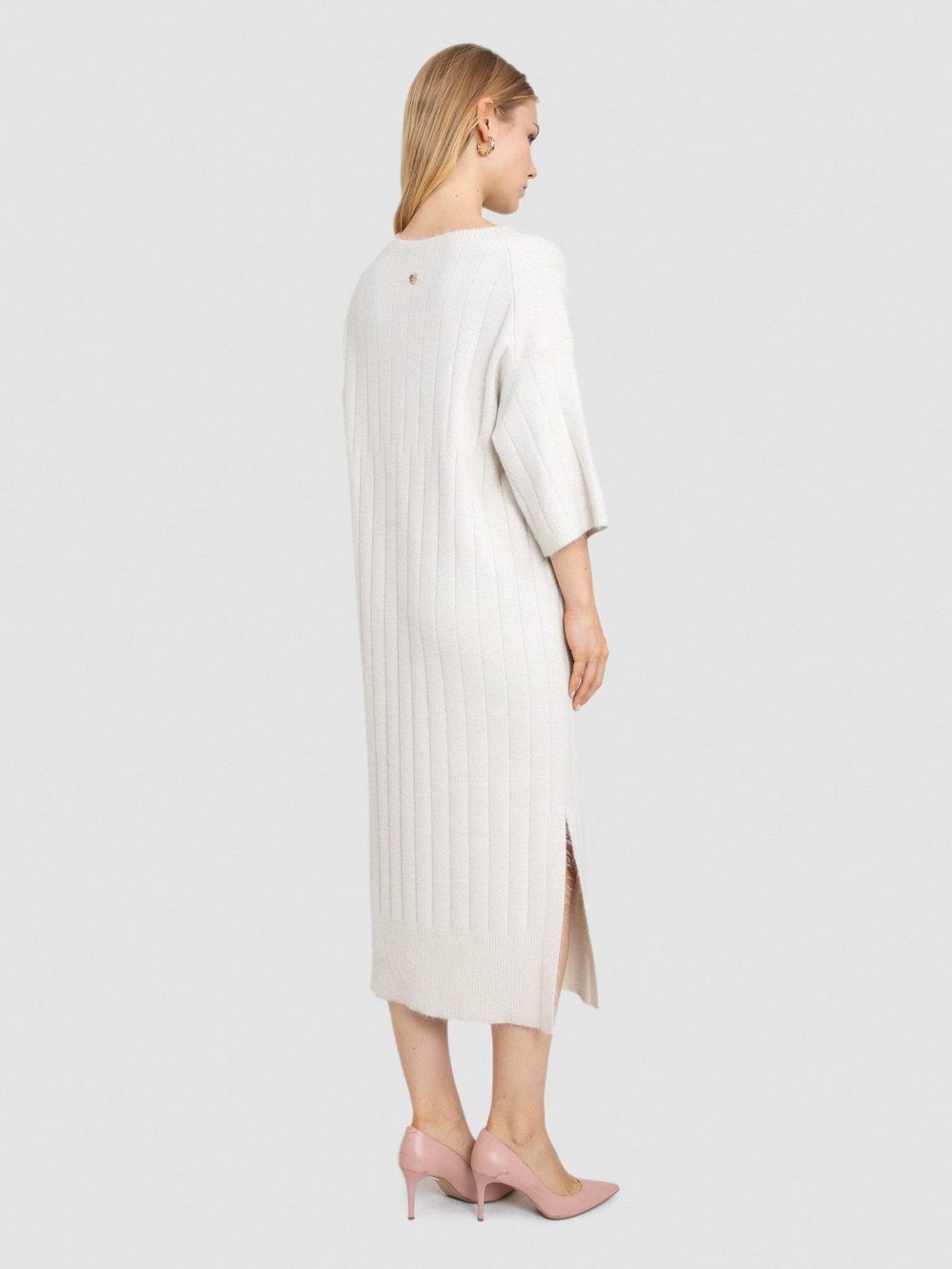 Organic Cotton Blend Dress with Metallic Thread ELB7364KEMIK