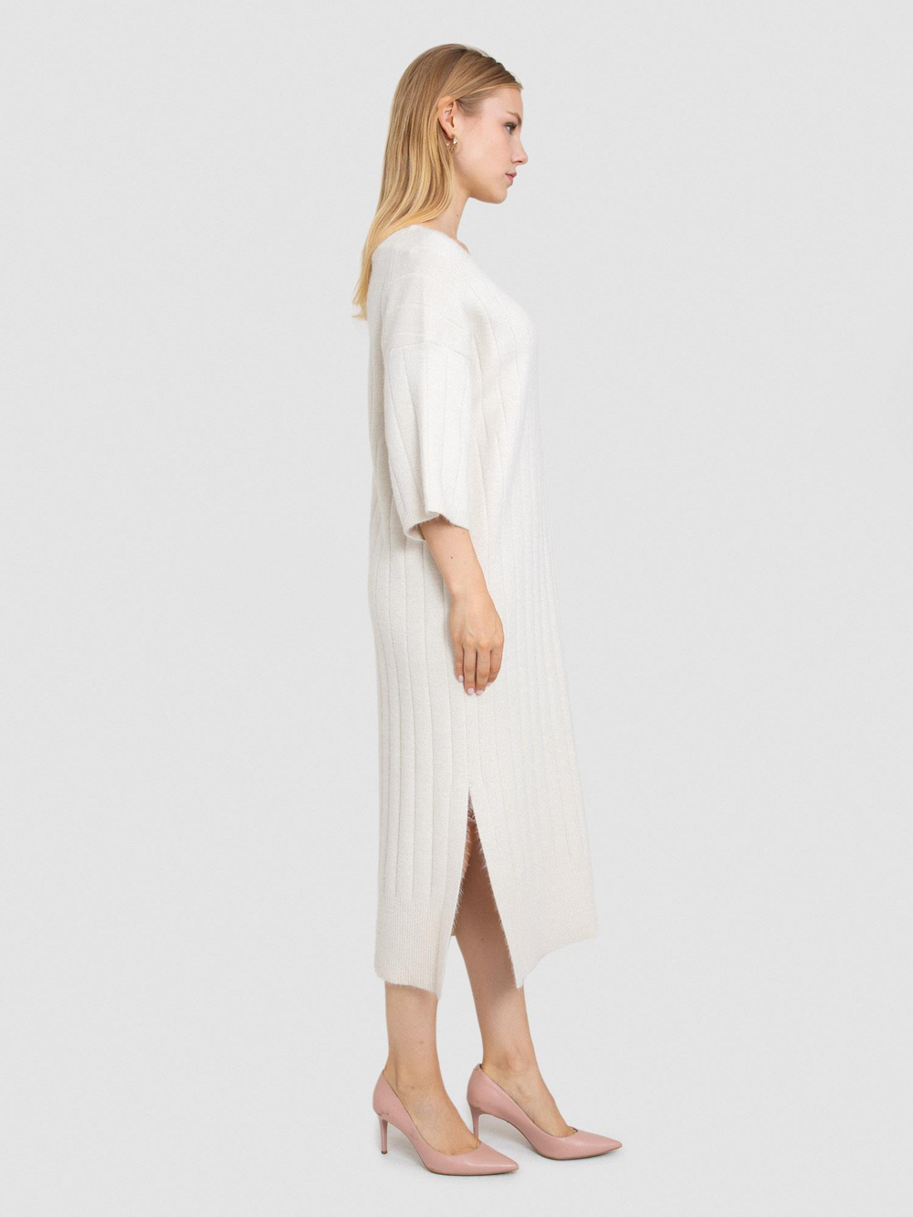 Organic Cotton Blend Dress with Metallic Thread ELB7364KEMIK