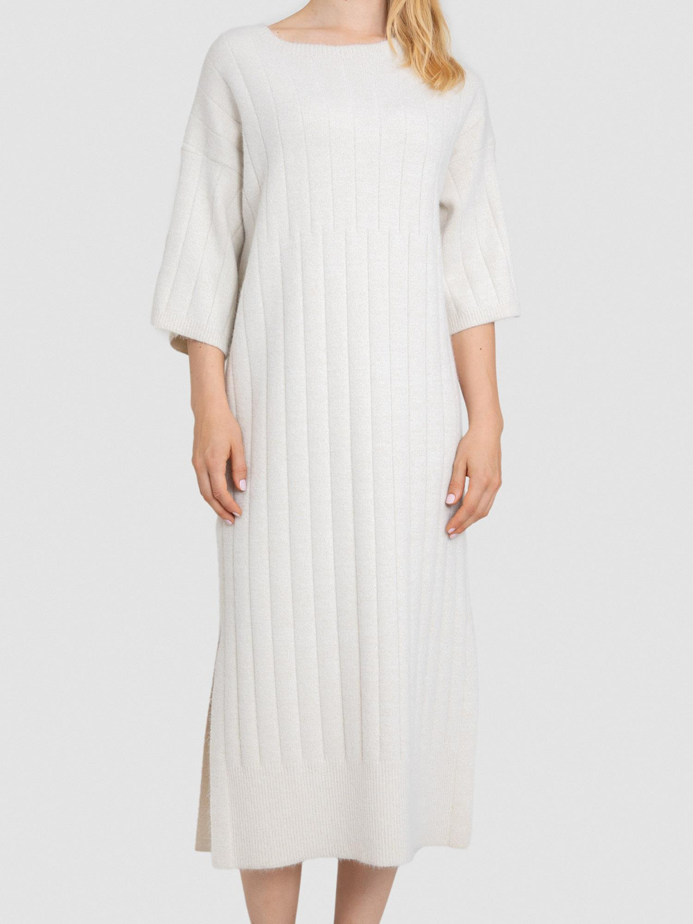 Organic Cotton Blend Dress with Metallic Thread ELB7364KEMIK