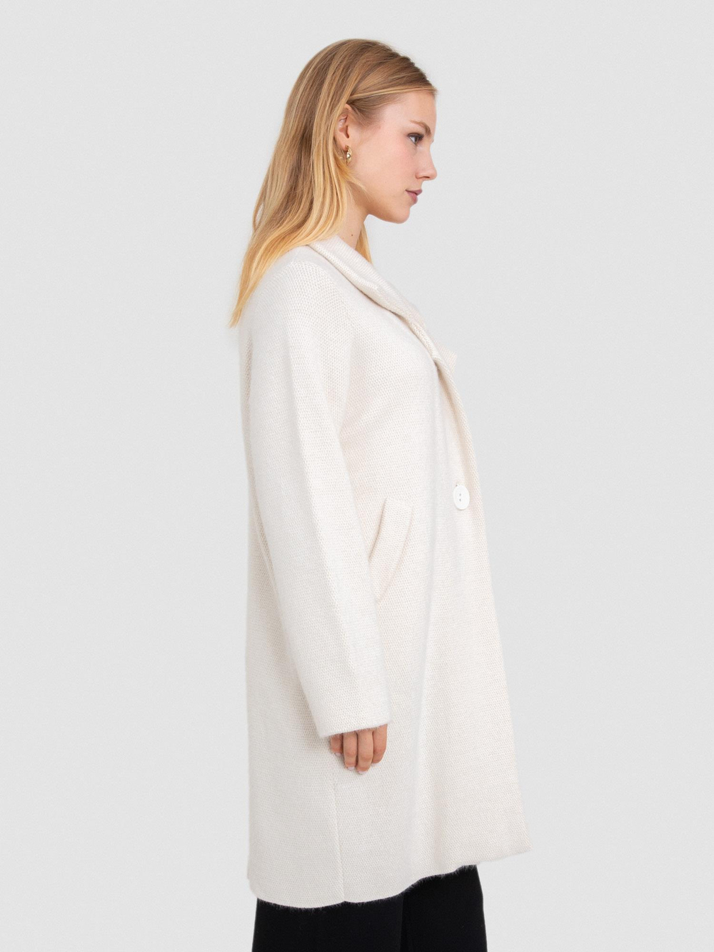 Brushed-Effect Organic Cotton Blend Cardigan HRK8250KEMIK