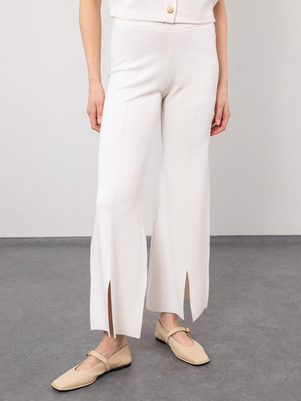 Yırtmaçlı Şerit Detaylı Pantolon PNT9582KEMIK