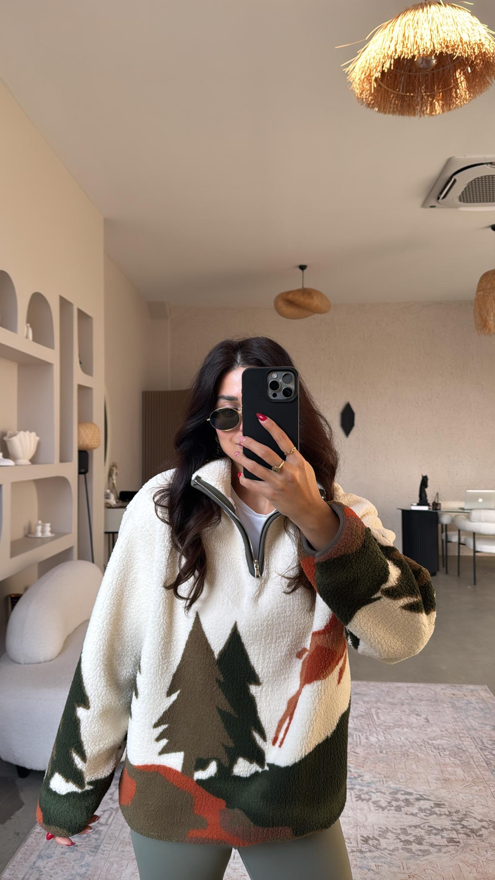 Ağaç Desenli Oys Model Polar Sweatshirt
