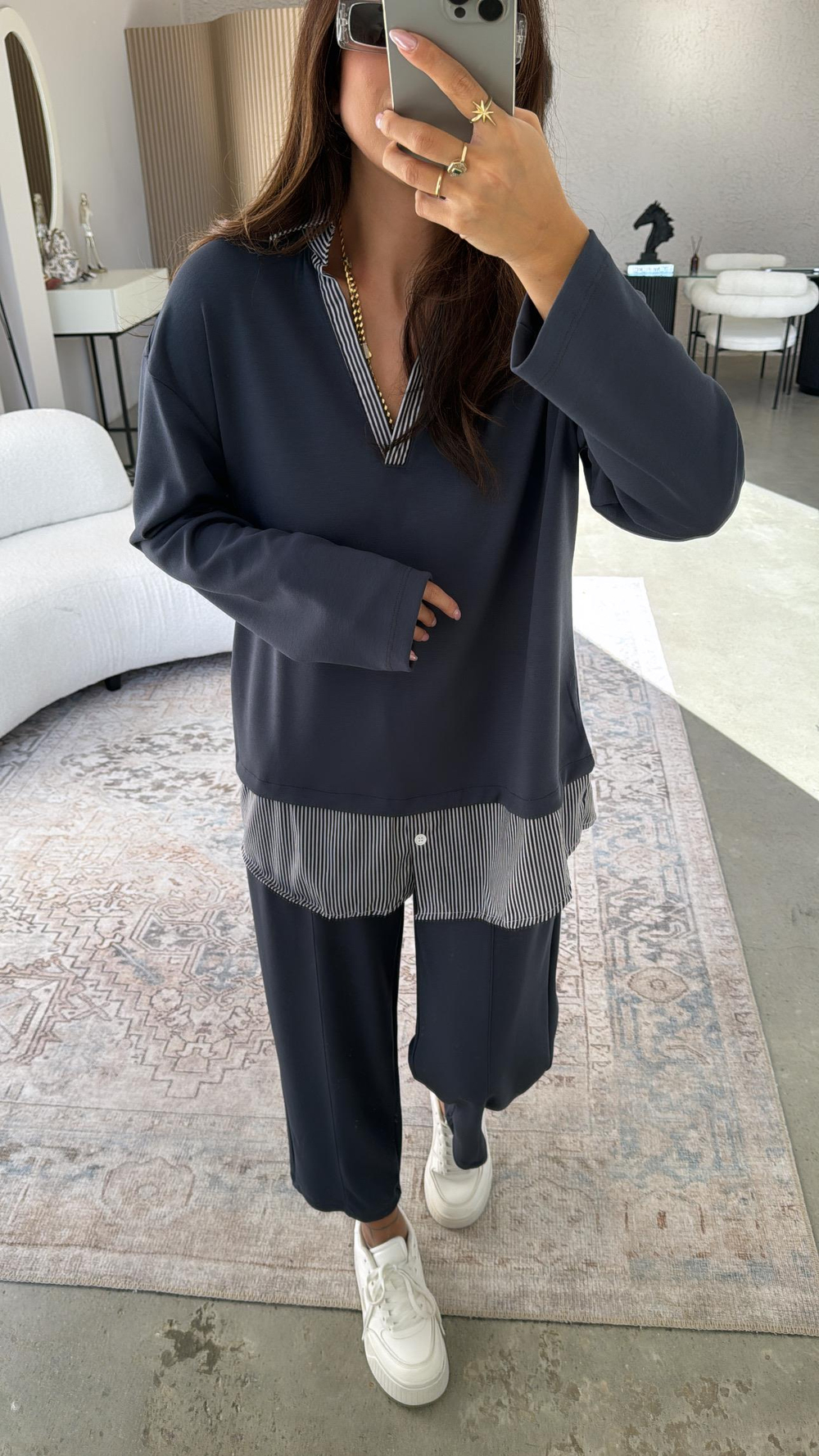 Antrasit Gömlekli Modal Takım