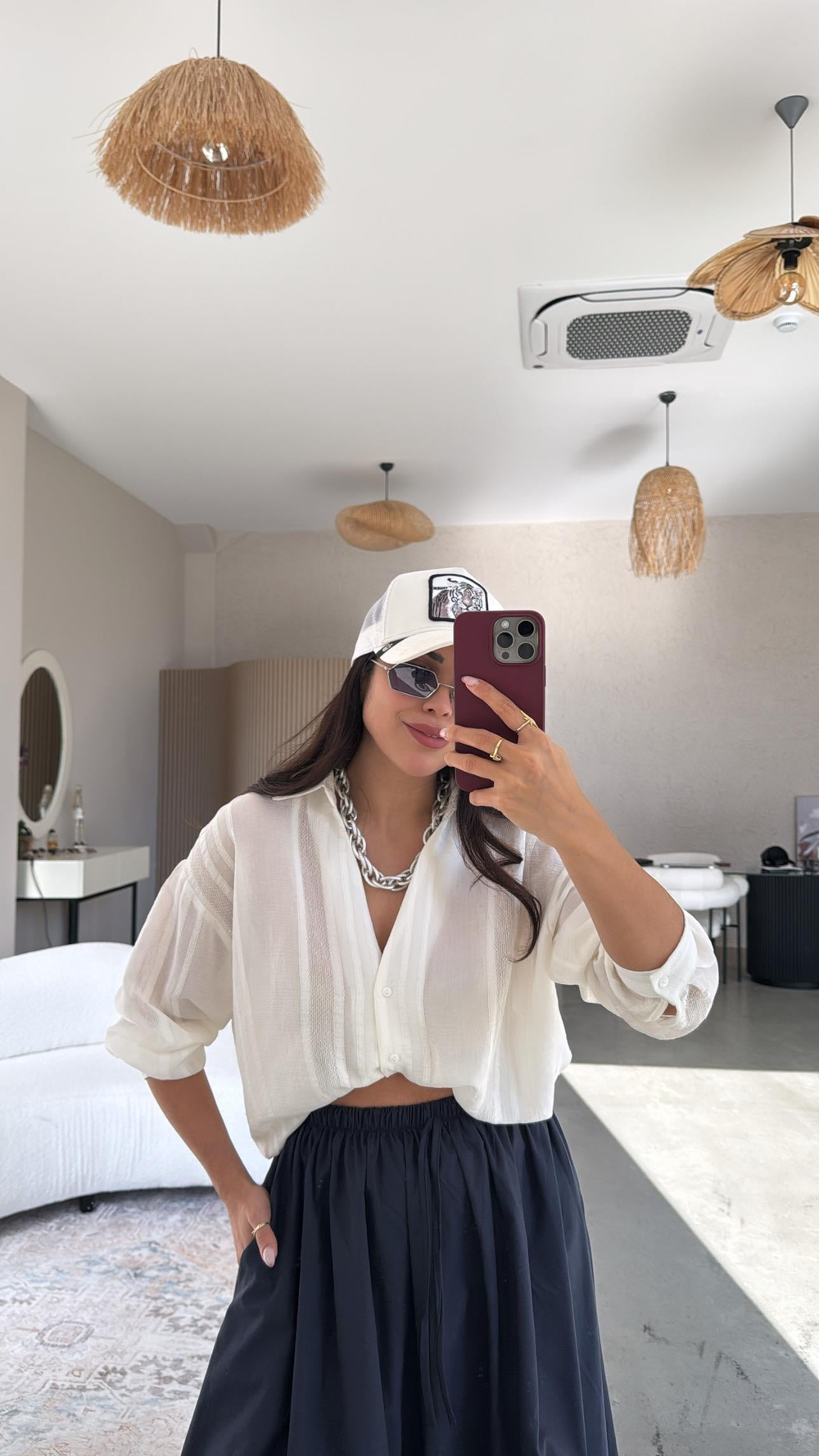 Antrasit Poplin Maxi Etek