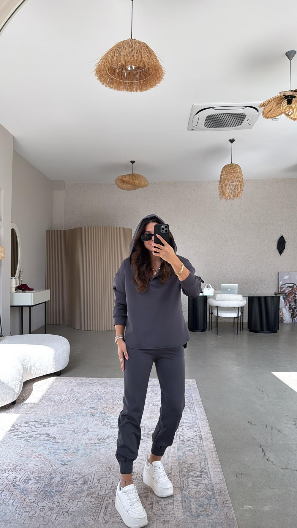 Antrasit Scuba Kapüşonlu Takım