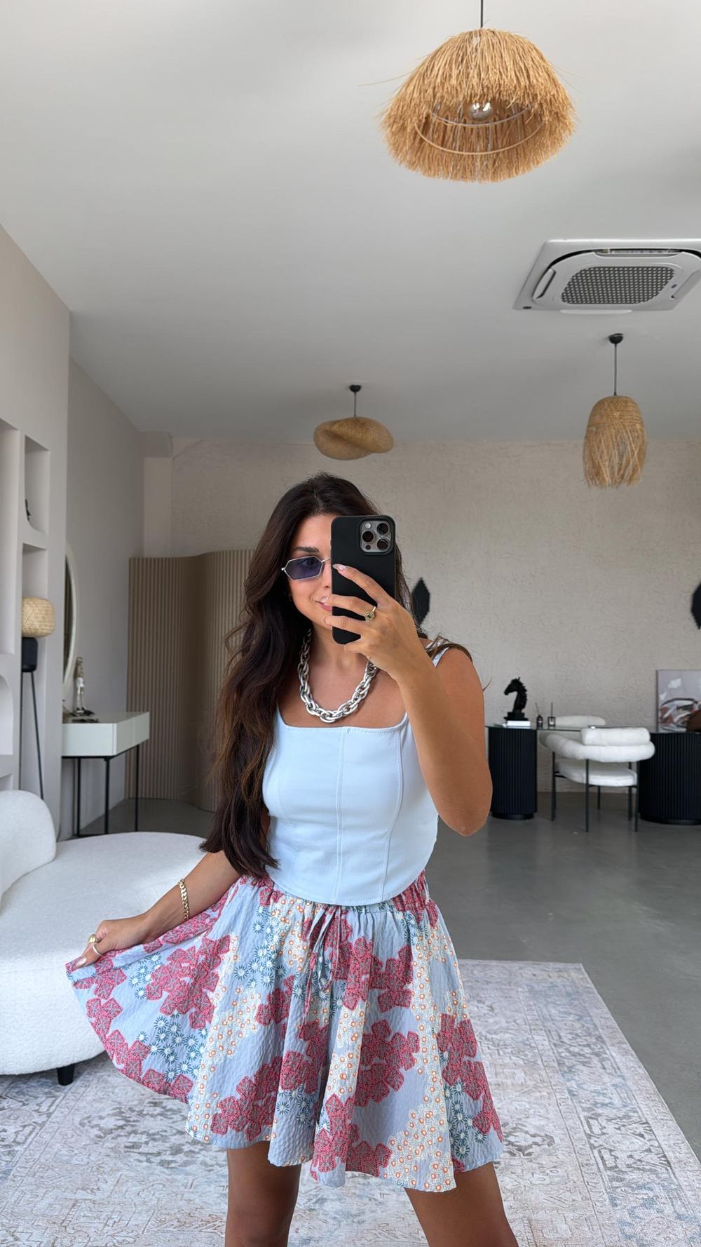 Bebe Mavi Desenli Kiloş Şort