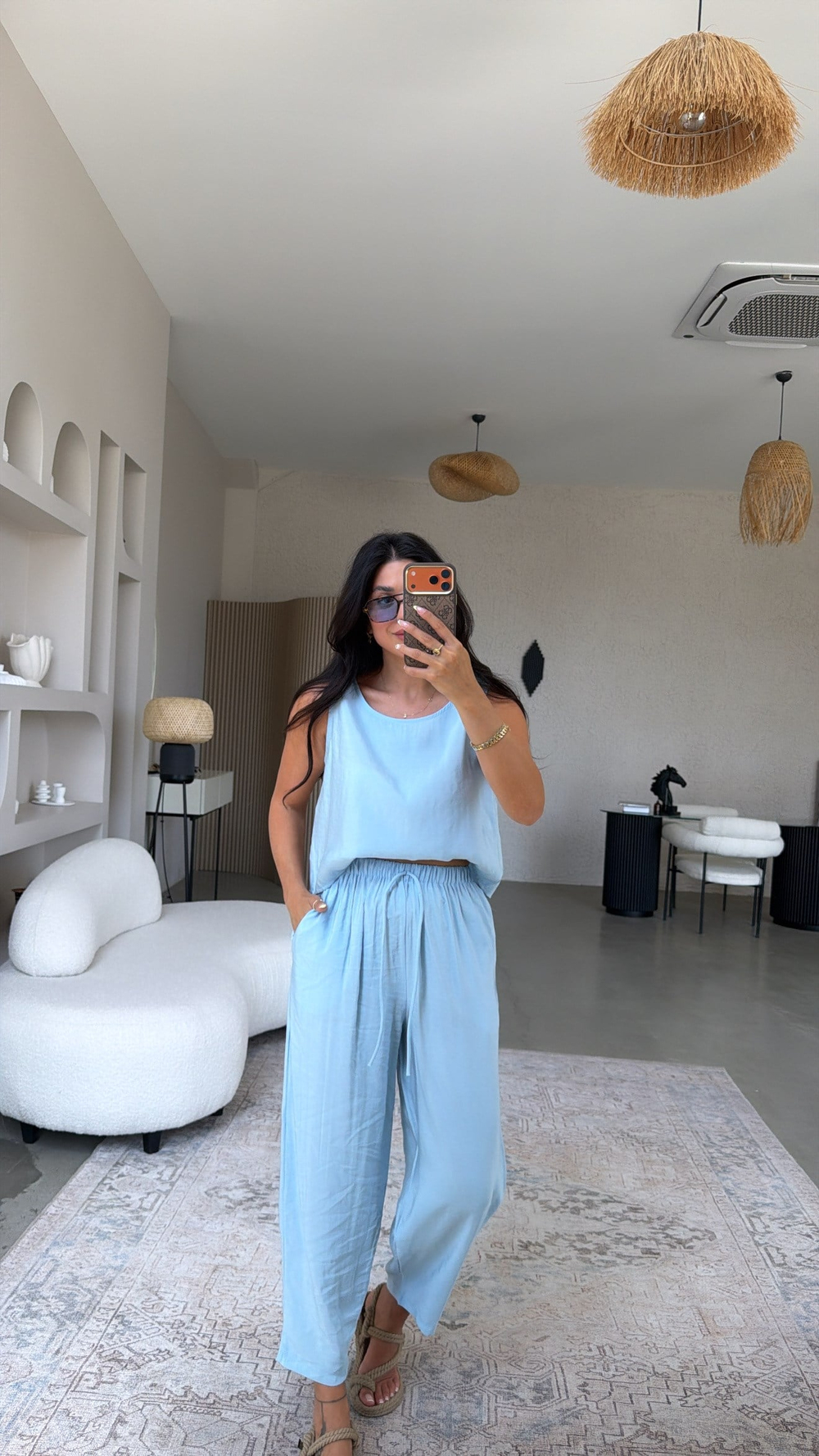 Bebe Mavi Tensel Atlet Pantolon Basic Takım