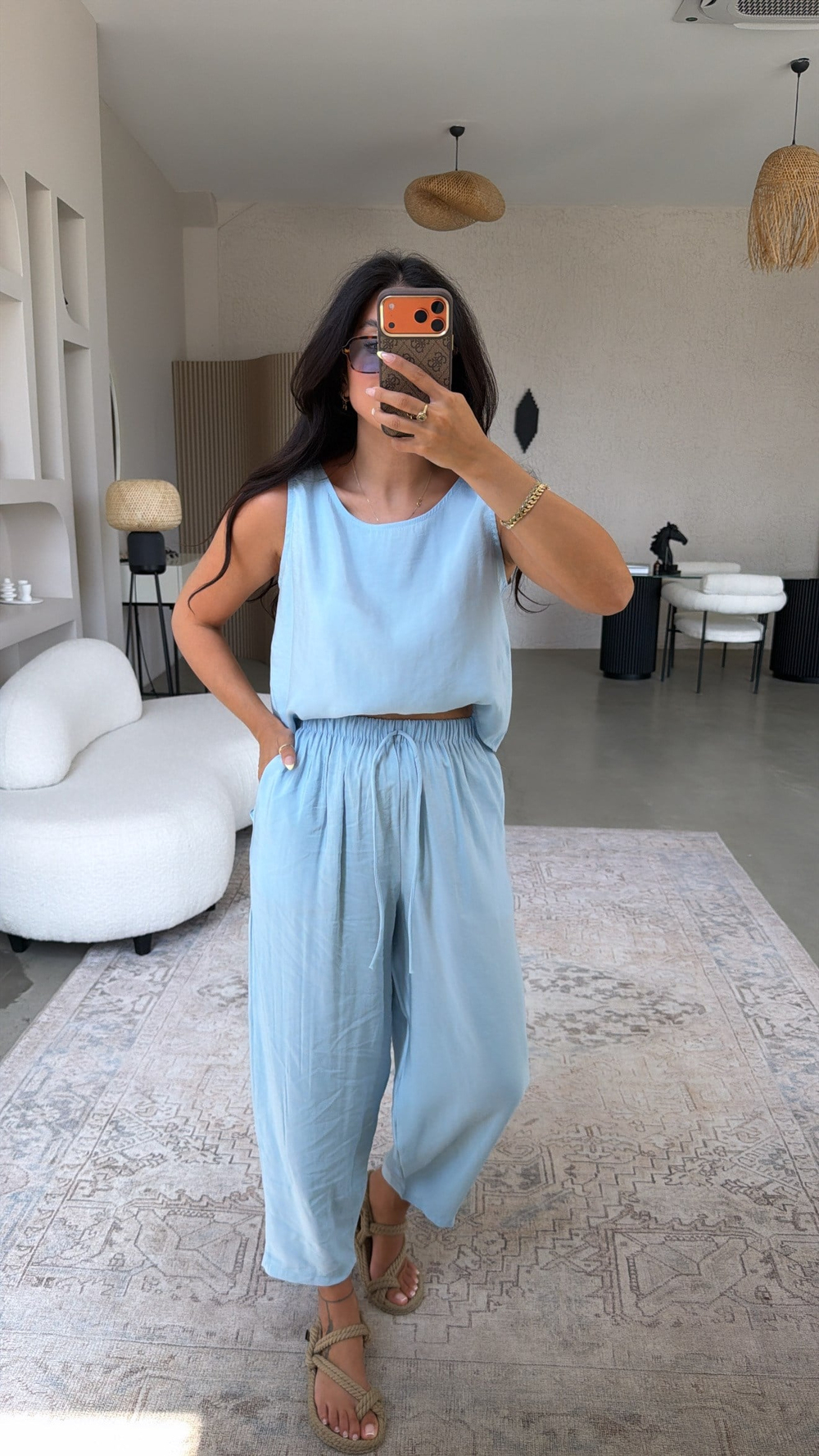 Bebe Mavi Tensel Atlet Pantolon Basic Takım