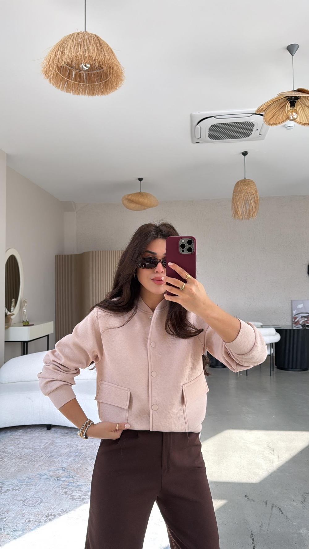 Bej Muadil Bomber Ceket