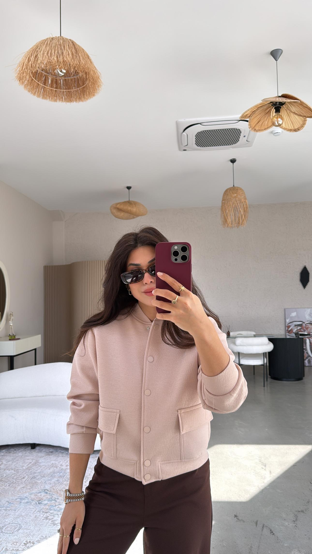 Bej Muadil Bomber Ceket
