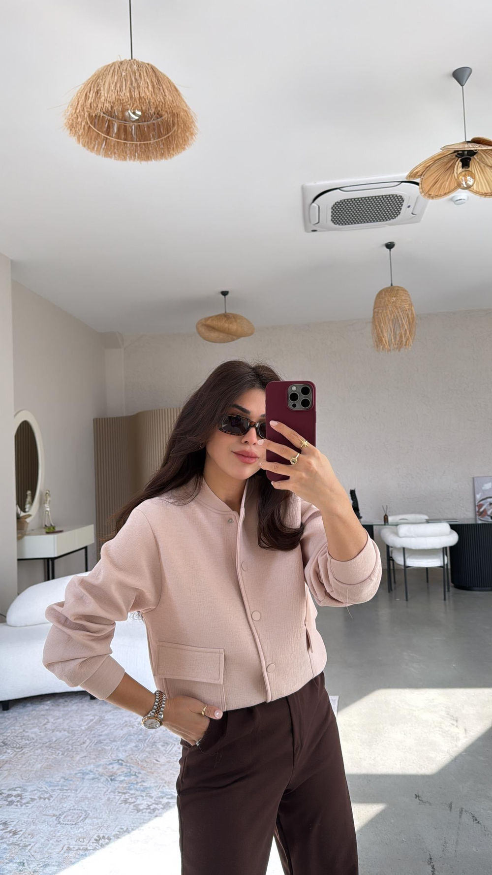 Bej Muadil Bomber Ceket