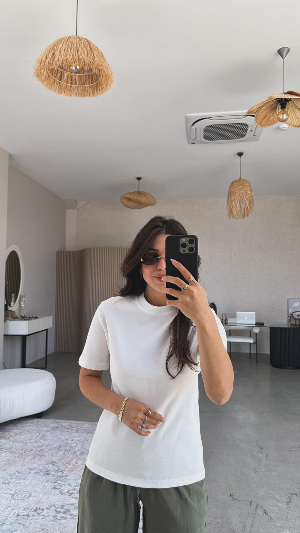 Beyaz Pamuk Massi Basic Tshirt