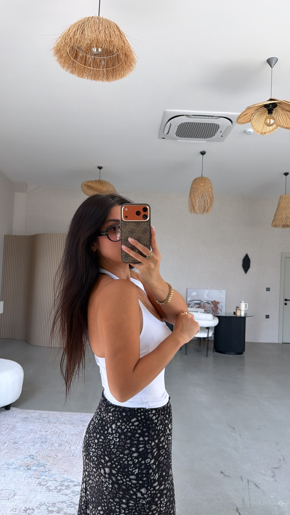 Beyaz Polyamid Halter Top