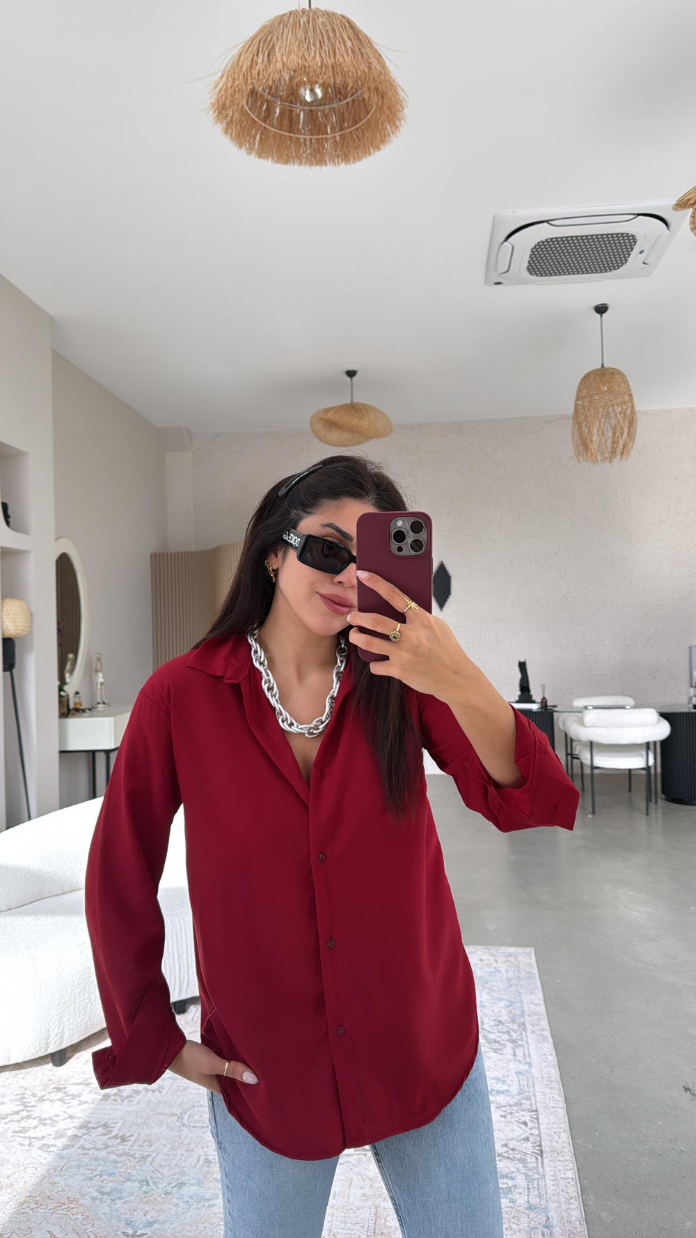 Bordo Basic Gömlek