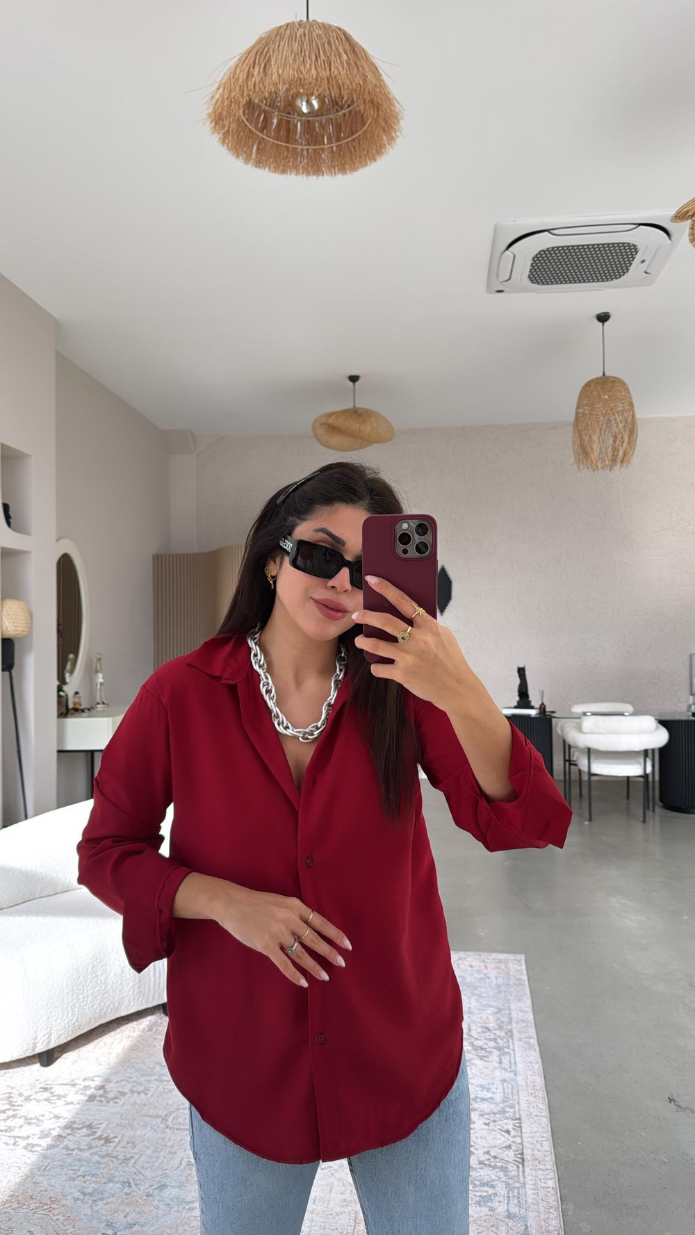 Bordo Basic Gömlek
